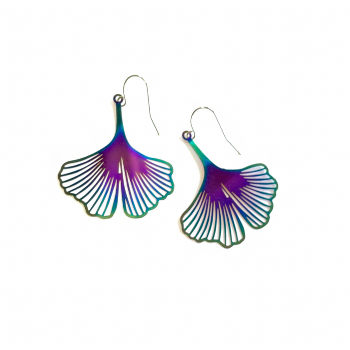 Rainbow Ginkgo Earrings