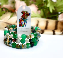 Green Gemstone Layered Bracelet