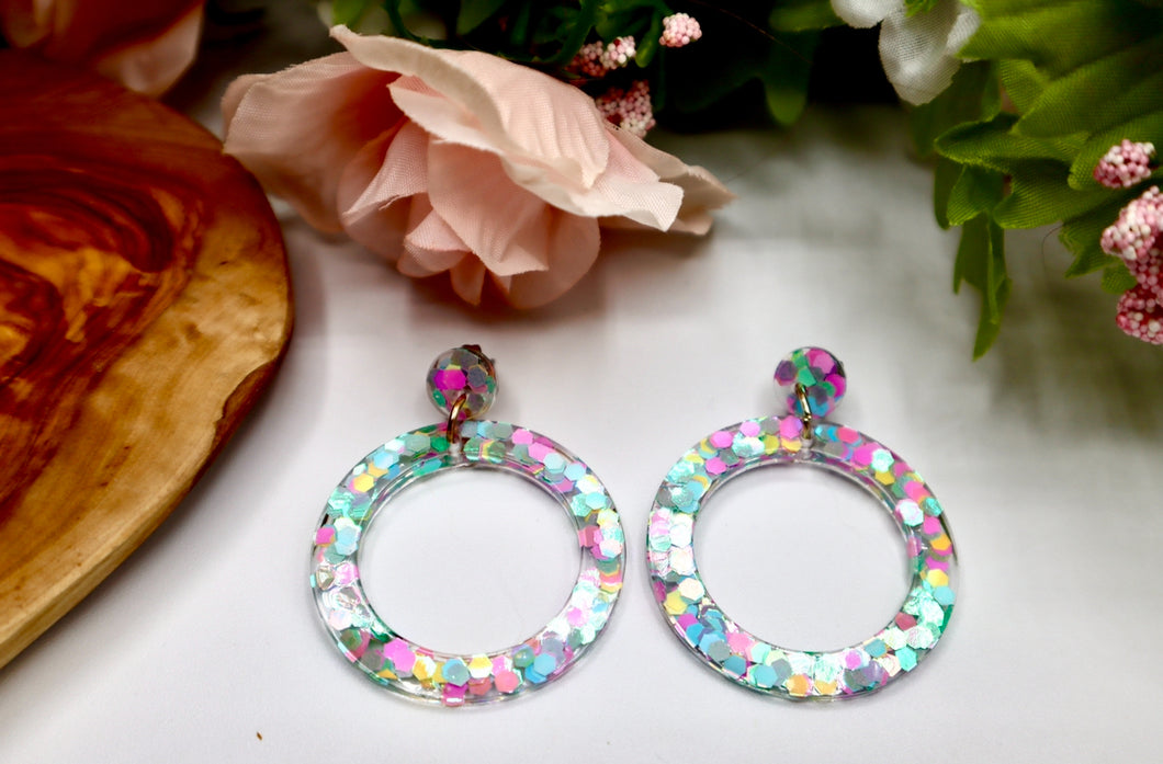 Multicoloured hoop Earrings (hypoallergenic)