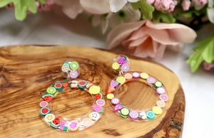 Hoop Fruit Earrings (hypoallergenic)