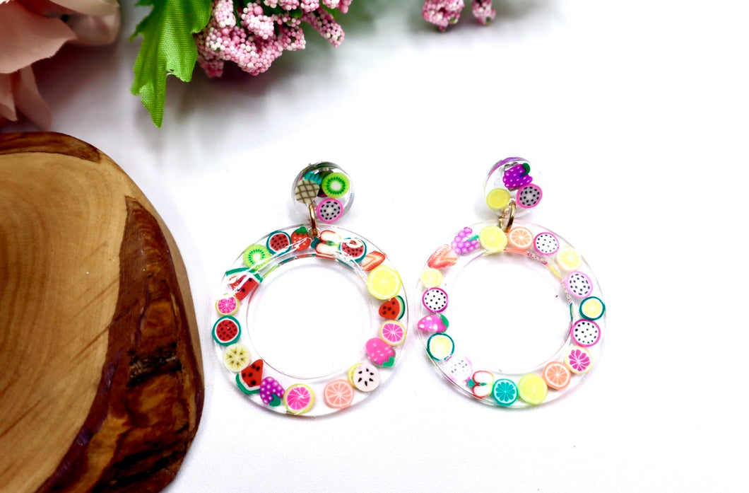 Hoop Fruit Earrings (hypoallergenic)